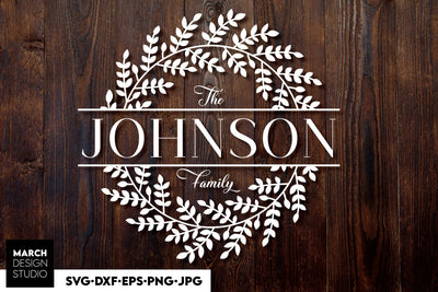 Welcome SVG , Family Sign SVG, Home Decor SVG, Front Porch Welcome Sign SVG, Last Name Monogram SVG SVG March Design Studio 