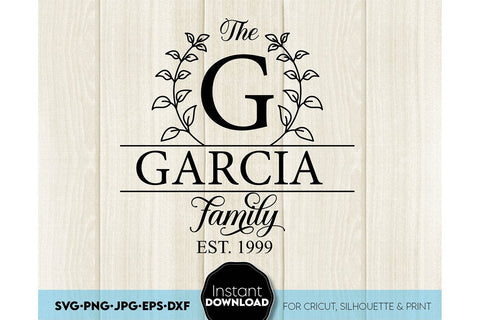 Welcome SVG , Family Sign SVG, Home Decor SVG, Front Porch Welcome Sign SVG, Last Name Monogram SVG SVG March Design Studio 