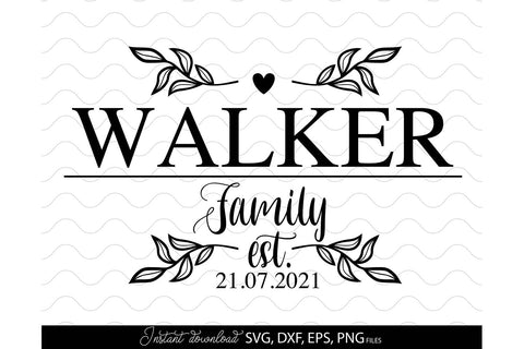 Welcome SVG , Family Sign SVG, Home Decor SVG, Front Porch Welcome Sign SVG, Last Name Monogram SVG SVG March Design Studio 