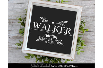 Welcome SVG , Family Sign SVG, Home Decor SVG, Front Porch Welcome Sign SVG, Last Name Monogram SVG SVG March Design Studio 