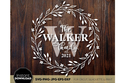 Welcome SVG , Family Sign SVG, Home Decor SVG, Front Porch Welcome Sign SVG, Last Name Monogram SVG SVG March Design Studio 