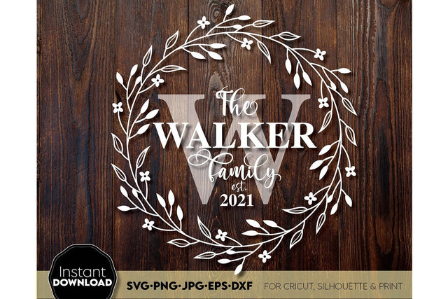 Welcome SVG , Family Sign SVG, Home Decor SVG, Front Porch Welcome Sign SVG, Last Name Monogram SVG SVG March Design Studio 