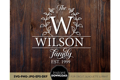 Welcome SVG , Family Sign SVG, Home Decor SVG, Front Porch Welcome Sign SVG, Last Name Monogram SVG SVG March Design Studio 