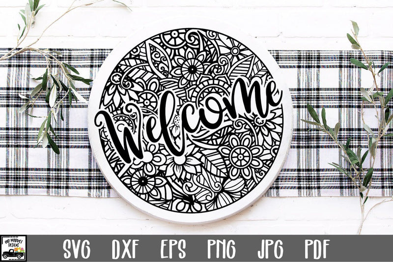 Welcome SVG File | Round Sign SVG | Mandala Welcome Sign SVG Old Market 