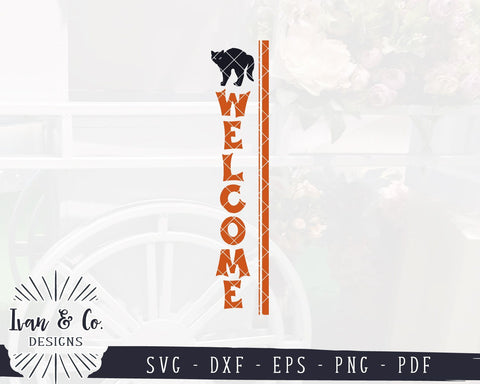 Welcome SVG Files | Halloween SVG | Entry Sign | Vertical Sign | Black Cat | Commercial Use | Cricut | Silhouette | Cut Files (1060714887) SVG Ivan & Co. Designs 