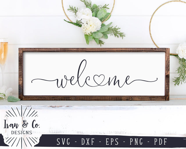 Welcome SVG Files | Valentine's Day Svg | Guest Room Svg | Dining Room Svg | Silhouette | Commercial Use | Digital Cut Files (1120628363) SVG Ivan & Co. Designs 
