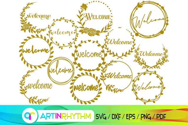 welcome svg, greeting card SVG Artinrhythm shop 