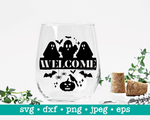 Welcome svg, Halloween cut file, Ghouls sign svg, Ghouls sign dxf, Ghouls sign png, Spooky door sign svg, Farmhouse svg, Fall home decor SVG MAKStudion 