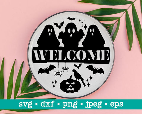 Welcome svg, Halloween cut file, Ghouls sign svg, Ghouls sign dxf, Ghouls sign png, Spooky door sign svg, Farmhouse svg, Fall home decor SVG MAKStudion 