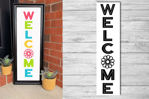 Welcome SVG, Porch Sign SVG with Flower, Front Porch Sign. SVG Elinorka 