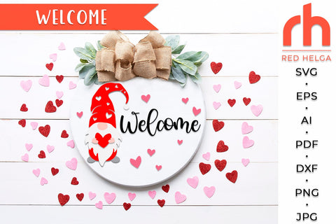 Welcome SVG - Round Door Hanger SVG RedHelgaArt 