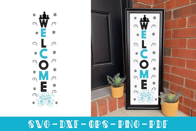 Welcome SVG - Winter Porch Sign SVG SVG CraftLabSVG 