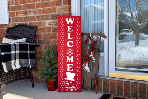 Welcome SVG, Winter Porch Sign SVG, Vertical SVG SVG CraftLabSVG 