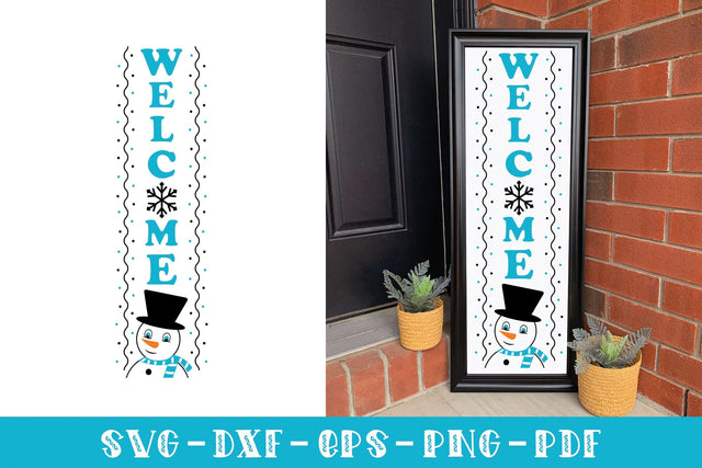 Welcome SVG, Winter Porch Sign SVG, Vertical SVG SVG CraftLabSVG 