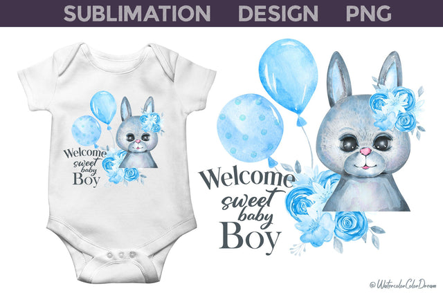 Welcome Sweet Baby Boy | Baby Sublimation Design Sublimation WatercolorColorDream 