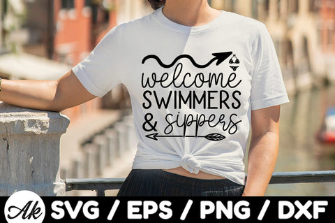 Welcome swimmers & sippers svg SVG akazaddesign 