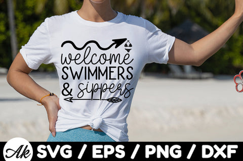 Welcome swimmers & sippers svg SVG akazaddesign 