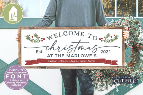 Welcome to Christmas | Family Name Christmas Sign SVG LilleJuniper 