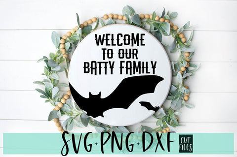 Welcome to our Batty Family SVG | Round Farmhouse Halloween SVG File SVG RedFoxDesignsUS 