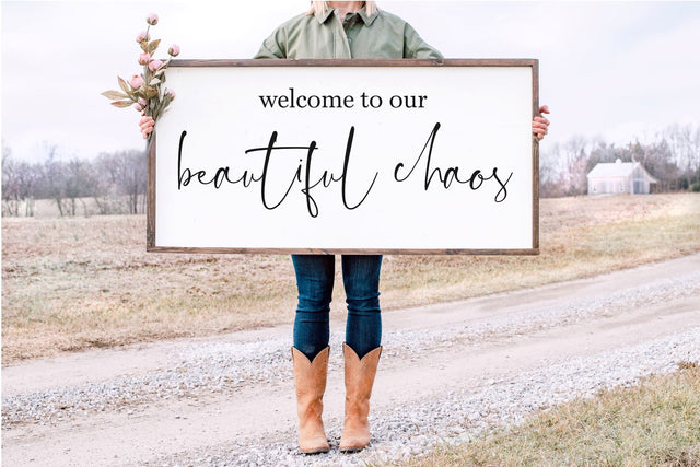 Welcome to Our Beautiful Chaos SVG, Welcome Svg, Farmhouse Sign Svg SVG Chamsae Studio 