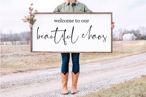 Welcome to Our Beautiful Chaos SVG, Welcome Svg, Farmhouse Sign Svg SVG Chamsae Studio 