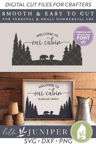 Welcome to Our Cabin SVG | Bear SVG | Family Name SVG SVG LilleJuniper 