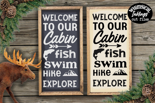 Welcome To Our Cabin-Vertical SVG SVG Whimsical Inklings 