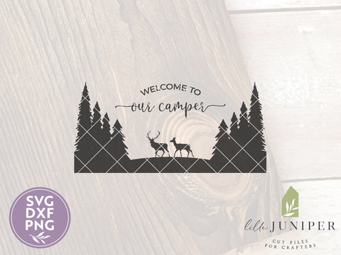 Welcome to Our Camper SVG | Last Name Sign SVG | Farmhouse Sign Design SVG LilleJuniper 