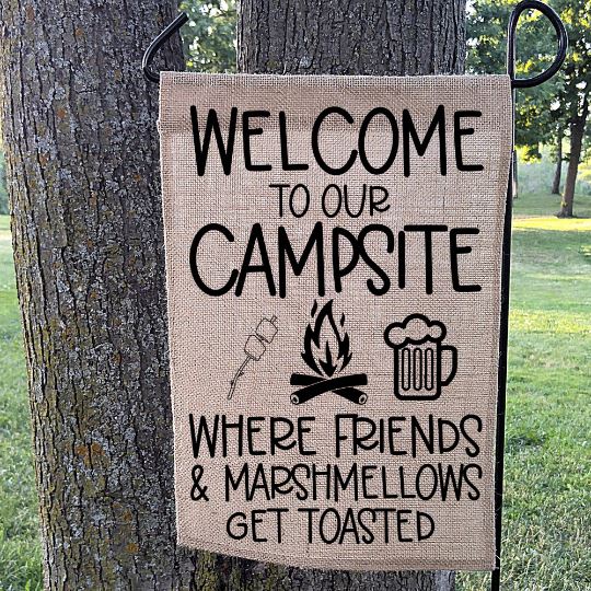 Welcome To Our Campsite - Camper Sign - Happy Camper Svg SVG She Shed Craft Store 