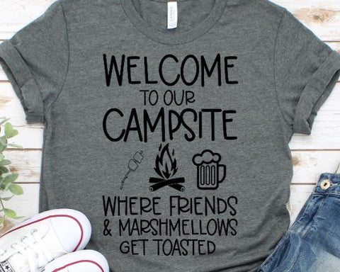 Welcome To Our Campsite - Camper Sign - Happy Camper Svg SVG She Shed Craft Store 
