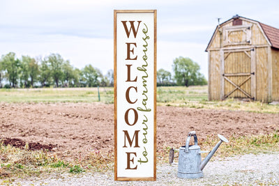 Welcome To Our Farmhouse Vertical Sign | VIP Extended Use License SVG So_Fontsy_VIP 
