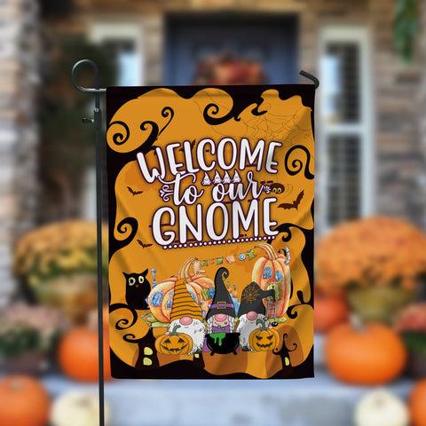 Welcome To Our Gnome Halloween Garden Flag - 12x18 Garden Flag Sublimation Design Download PNG File Instant Download Sublimation CaldwellArt 