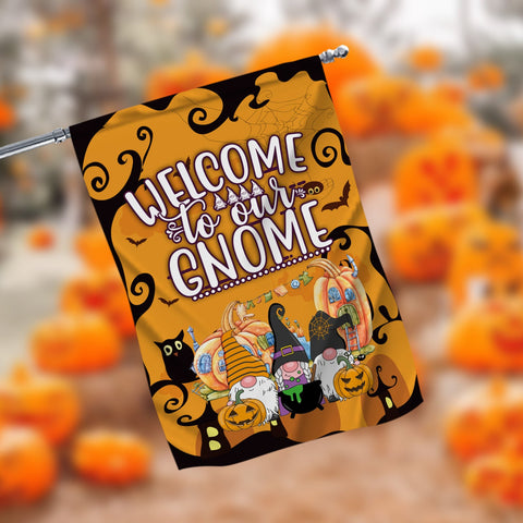 Welcome To Our Gnome Halloween Garden Flag - 12x18 Garden Flag Sublimation Design Download PNG File Instant Download Sublimation CaldwellArt 