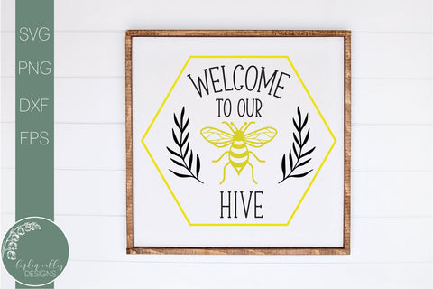 Welcome To Our Hive Svg-Farmhouse Svg-Bee Svg SVG Linden Valley Designs 