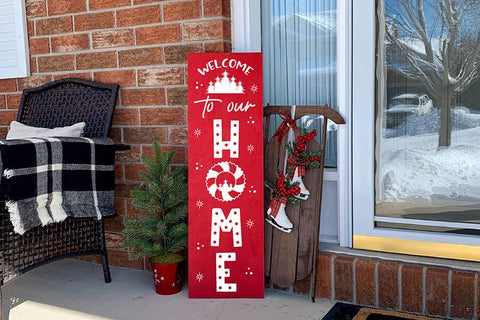 Welcome to Our Home, Christmas Porch Sign SVG SVG CraftLabSVG 
