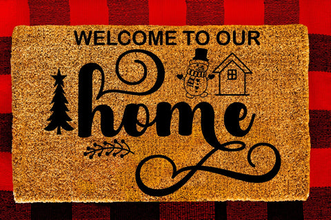 Welcome to Our Home I Christmas Doormat SVG I Door Mat SVG SVG Happy Printables Club 