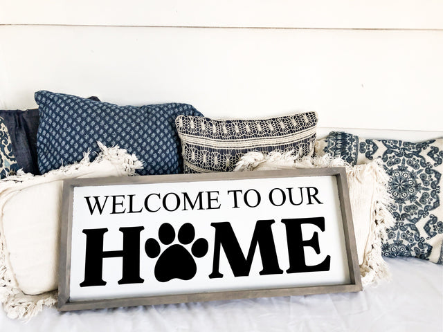Welcome To Our Home Paw Print SVG,Dog Svg, Funny Dog Svg, Doormat Svg,Dog Doormat Svg,Funny Doormat Svg,Dog Cutting File SVG Fauz 