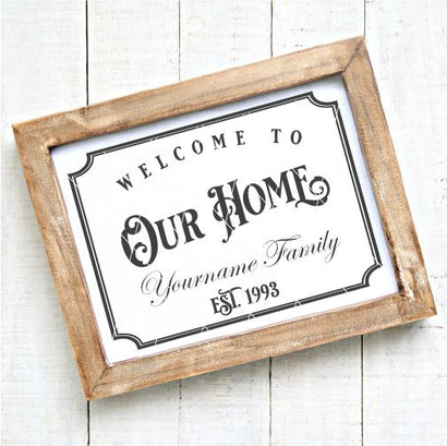 Welcome To Our Home Personalizable SVG File SVG Board & Batten Design Co 