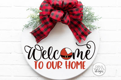 Welcome To Our Home Santa SVG | Christmas Round Sign Design SVG Diva Watts Designs 