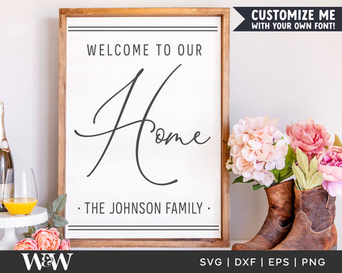 Welcome To Our Home SVG | Family Name SVG SVG Wood And Walt 