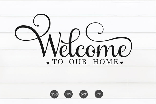 Welcome To Our Home SVG | Farmhouse SVG | Welcome SVG | Round Wreath svg SVG Chamsae Studio 