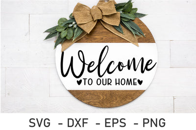 Welcome to our Home SVG File - Round Sign SVG - Svg cut file SVG Chamsae Studio 