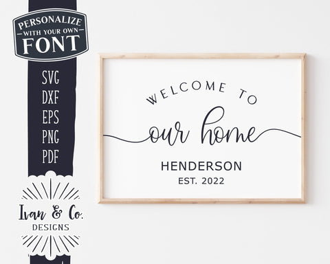 Welcome To Our Home SVG Files, Last Name Svg, Family Name Svg, Farmhouse Svg, Commercial Use, Cricut, Silhouette, Digital Cut Files, DXF PNG (1369086006) SVG Ivan & Co. Designs 
