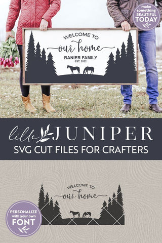 Welcome to Our Home SVG | Horses SVG | Family Name Sign SVG SVG LilleJuniper 