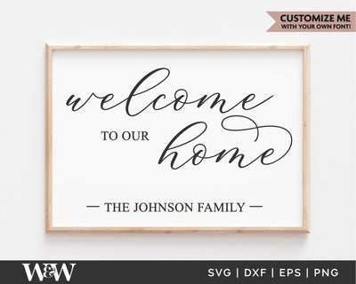 Welcome To Our Home SVG | Last Name Sign SVG SVG Wood And Walt 
