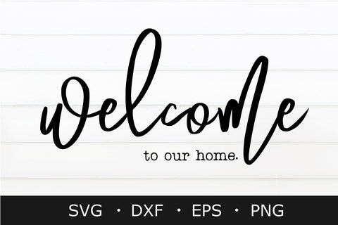 welcome to our home svg , round wood sign svg cut files SVG Chamsae Studio 