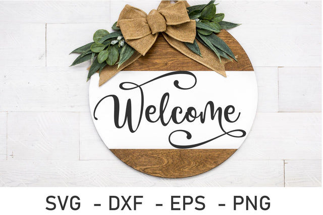 welcome to our home svg , round wood sign svg for cricut SVG Chamsae Studio 