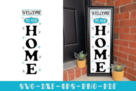 Welcome to Our Home - Winter Porch Sign SVG SVG CraftLabSVG 