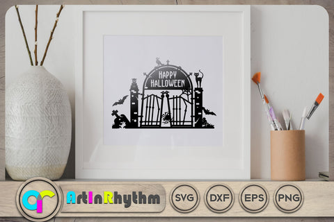 Welcome to our Hunted House / Happy Halloween gate sign SVG Artinrhythm shop 