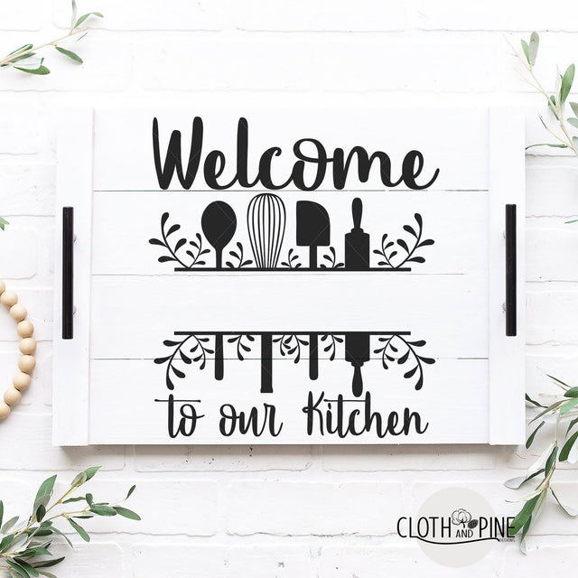 Welcome to our Kitchen Split Name Frame SVG Cloth and Pine Designs 